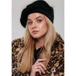 Czarny Beret Arsalan. Czarne czapki damskie Renee, z dzianiny. Za 39,99 zł.