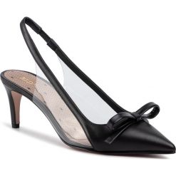 Sandały RED VALENTINO - TQ2S0C04 Nero/Tra 0NO. Czarne klapki damskie Red Valentino, z aplikacjami, ze skóry, bez obcasa, na obcasie. Za 1399,00 zł.