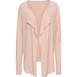 Sweter bez zapięcia bonprix matowy beżowy. Brązowe swetry damskie marki bonprix, bez wzorów, z długim rękawem, długie, bez kaptura. Za 74,99 zł.