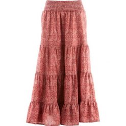 Długa spódnica, kolekcja Maite Kelly bonprix brązowy marsala - biały z nadrukiem. Czerwone spódniczki damskie bonprix, z nadrukiem, długie, maxi. Za 44,99 zł.