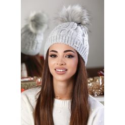 Czapka ROSENA GREY. Szare szaliki damskie Czapka ROSENA GREY, bez wzorów. W wyprzedaży za 29,00 zł.