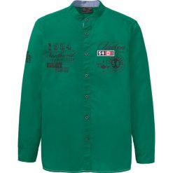 Koszula ze stójką bonprix zielony miętowy z nadrukiem. Zielone koszule męskie bonprix, xl, z nadrukiem, z bawełny, ze stójką, bez rękawów. Za 27,99 zł.
