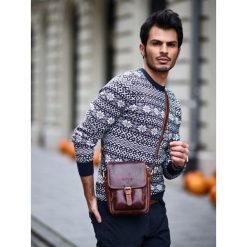 Torba męska skórzana na ramie Buffalo Wild 012 koniak - koniak. Torby męskie skórzane ze skóry. Za 214,99 zł.