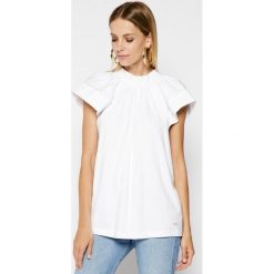 Bluzka Victoria Victoria Beckham Jersey 2220JTS001060A. Białe bluzki damskie Victoria Victoria Beckham, l, bez wzorów, z bawełny, bez kołnierzyka, bez rękawów. Za 899,00 zł.