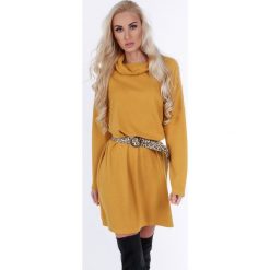 Musztardowa sukienka na co dzień 1971. Brązowe sukienki damskie Fasardi, na co dzień, xl, bez wzorów, bez kołnierzyka, bez rękawów. Za 89,00 zł.