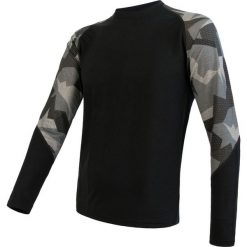 Sensor koszulka męska Merino Impress z długim rękawem czarna/Camo XL. Czarne koszulki męskie termoaktywne Sensor, xl, bez wzorów, z materiału, bez kołnierzyka, z długim rękawem, długie, outdoorowe. Za 265,00 zł.