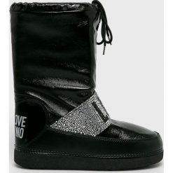 Love Moschino - Śniegowce. Czarne śniegowce damskie Love Moschino, z gumy, bez zapięcia. W wyprzedaży za 349,90 zł.