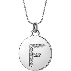 Naszyjniki damskie: Naszyjnik „Letter ‚F’ Medallion” z zawieszką – dł. 43 cm