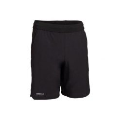 Spodenki 900 Jr czarne. Czarne spodenki sportowe męskie ARTENGO, m, bez wzorów, z elastanu, młodzieżowe, tenisowe. Za 44,99 zł.