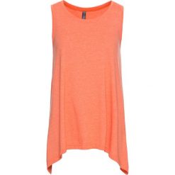 Shirt bonprix łososiowo-beżowy melanż. Pomarańczowe koszulki damskie marki bonprix, bez wzorów, bez kołnierzyka, bez rękawów. Za 44,99 zł.