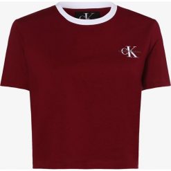 Calvin Klein Jeans - T-shirt damski, lila. T-shirty damskie Calvin Klein Jeans, s, z haftami, z jeansu, sportowe, bez kołnierzyka. Za 179,95 zł.