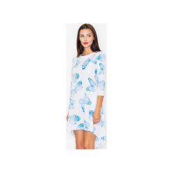 Sukienka M497 Wzór 10. Sukienki damskie FIGL, xl, bez wzorów, z tkaniny, z okrągłym kołnierzem, bez rękawów. Za 149,00 zł.