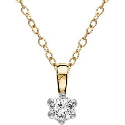 Pozłacany naszyjnik z zawieszką z diamentami - dł. 40 cm. Żółte naszyjniki damskie Aria, z diamentem, srebrne. W wyprzedaży za 299,95 zł.