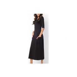 SUKIENKA ABO | Z KIESZENIAMI MIDI CZARNA. Czarne sukienki na komunię marki Meleksima, l, z materiału, midi, oversize. Za 125,30 zł.
