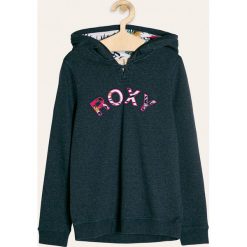 Roxy - Bluza dziecięca 140-176 cm. Niebieskie bluzy dziewczęce Roxy, z nadrukiem, z bawełny, bez rękawów, z kapturem. W wyprzedaży za 129,90 zł.