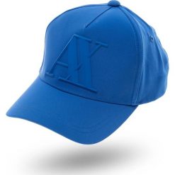 CZAPKA Z DASZKIEM Armani Exchange. Niebieskie czapki męskie Armani Exchange, z aplikacjami. Za 219,00 zł.
