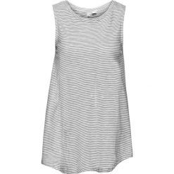 Top z plisą guzikową z tyłu bonprix czarno-biały w paski. Czarne bluzki damskie bonprix, w paski, bez kołnierzyka. Za 44,99 zł.