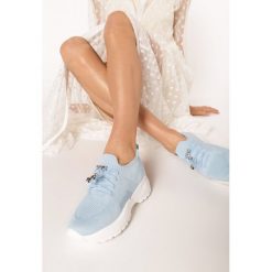 Niebieskie Sneakersy Amaliteia. Niebieskie sneakersy damskie Born2be, z jeansu. Za 89,99 zł.