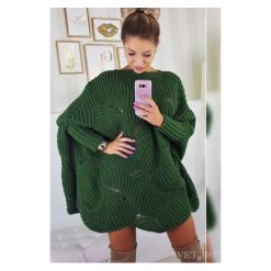Sweter IMELDA GREEN. Zielone bluzy damskie Sweter IMELDA GREEN, uniwersalny, bez wzorów. W wyprzedaży za 69,00 zł.