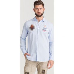 KOSZULA Aeronautica Militare. Niebieskie koszule męskie m, z bawełny. Za 229,50 zł.