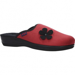 Bordowe kapcie z kwiatkiem Adex BD009BD. Czerwone kapcie damskie marki Adex. Za 38,99 zł.