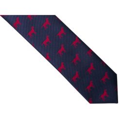 Granatowy krawat męski w bordowe psy D262. Czerwone krawaty męskie Adam Collection - Krawaty i dodatki, na co dzień, bez wzorów, z tkaniny, casualowe. W wyprzedaży za 49,50 zł.