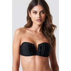 NA-KD Swimwear Góra bikini z falbankami - Black. Czarne bikini NA-KD Swimwear. Za 92,95 zł.