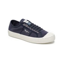 Tenisówki w kolorze granatowym. Niebieskie trampki chłopięce Melissa, Pepe Jeans, bez wzorów, z materiału, na sznurówki. W wyprzedaży za 129,95 zł.