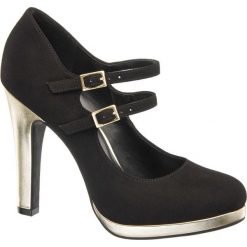 Czółenka damskie Catwalk czarne. Czarne buty ślubne damskie Catwalk, z materiału, na obcasie. Za 99,90 zł.