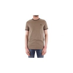 T-shirty z krótkim rękawem Fred Perry M1588. Zielone t-shirty męskie Fred Perry, s, bez wzorów, bez kołnierzyka, krótkie. Za 294,73 zł.