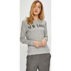 Jacqueline de Yong - Bluza. Szare bluzy rozpinane damskie Jacqueline de Yong, l, z nadrukiem, z bawełny, bez kaptura. W wyprzedaży za 59,90 zł.