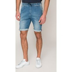Guess Jeans - Szorty. Niebieskie spodenki i szorty męskie marki Guess Jeans, m, z aplikacjami, z elastanu, casualowe. W wyprzedaży za 219,90 zł.