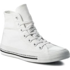 Trampki CONVERSE - Ctas Hi 159586C White/White/Black. Białe półbuty damskie Converse, bez wzorów, z gumy, bez obcasa, na płaskiej podeszwie, bez zapięcia. W wyprzedaży za 219,00 zł.