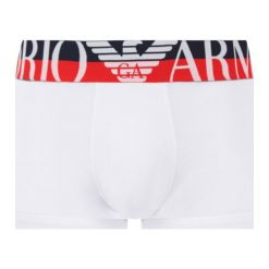 Bokserki Emporio Armani Underwear 111389 0P516 00010. Białe bokserki męskie Emporio Armani Underwear, bez wzorów, z elastanu. W wyprzedaży za 129,00 zł.