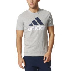 Koszulka męska adidas Ess Linear S98738. Szare koszulki męskie Adidas, na lato, s, z nadrukiem, klasyczne, z klasycznym kołnierzykiem, bez rękawów. Za 85,00 zł.