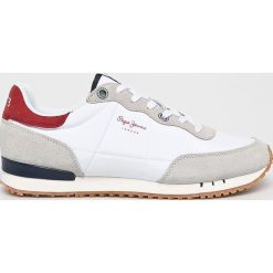 Pepe Jeans - Buty. Białe buty sportowe męskie Pepe Jeans, z jeansu, na sznurówki. W wyprzedaży za 249,90 zł.