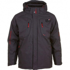 Kurtka narciarska w kolorze antracytowym. Szare kurtki męskie marki Peak Mountain, m, z materiału. W wyprzedaży za 308,95 zł.
