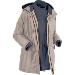 Płaszcz outdoorowy funkcyjny 3 w 1 bonprix brunatno-szary. Brązowe płaszcze damskie bonprix, s, z polaru. Za 299,99 zł.
