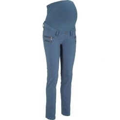 Spodnie ciążowe SKINNY bonprix indygo. Niebieskie spodnie damskie bonprix, z dżerseju. Za 59,99 zł.