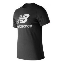 Koszulka męska NEW BALANCE ESSENTIALS STACKED LOGO / MT83530BK. Koszulki męskie New Balance, m, bez wzorów, bez kołnierzyka, bez rękawów. Za 69,99 zł.