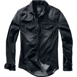 Brandit Riley Denimshirt Koszula czarny. Czarne koszule męskie marki Brandit, xl, z koszulowym kołnierzykiem, z długim rękawem. Za 184,90 zł.