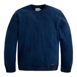 Sweter w kolorze ciemnoniebieskim. Niebieskie swetry męskie Pepe Jeans, Mexx, Pierre Cardin, xs, bez wzorów, z okrągłym kołnierzem, bez kaptura. W wyprzedaży za 149,95 zł.