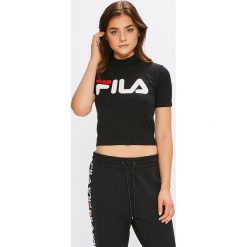 Fila - Top. Czarne topy damskie marki Fila, s, z nadrukiem, z elastanu. Za 179,90 zł.