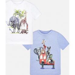 Mayoral - T-shirt dziecięcy 68-98 cm (2-pack). Szare t-shirty chłopięce marki Mayoral, z nadrukiem, z bawełny, z okrągłym kołnierzem. Za 79,90 zł.