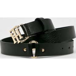 Tommy Hilfiger - Pasek skórzany. Czarne paski damskie TOMMY HILFIGER, w paski, z materiału. Za 199,90 zł.