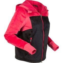 Bluza z polaru z futerkiem, długi rękaw bonprix czarno-czerwony. Czerwone bluzy damskie bonprix, bez wzorów, z polaru, z długim rękawem, długie, bez kaptura. Za 79,99 zł.