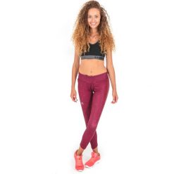 Legginsy sportowe damskie: Salomon Spodnie legginsy damskie Elevate Long Tight W Salomon Fig/Beet Red/Hot Coral r. L (397556)