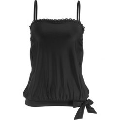 Top plażowy tankini bonprix czarny. Czarne stroje kąpielowe damskie bonprix, bez wzorów, bez kołnierzyka. Za 89,99 zł.