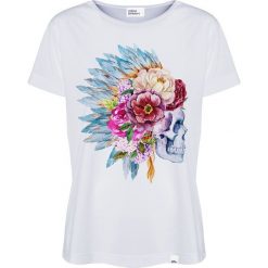 Colour Pleasure Koszulka damska CP-030 229 biało-niebieska r. XXXL/XXXXL. Białe bluzki damskie marki Colour pleasure. Za 70,35 zł.