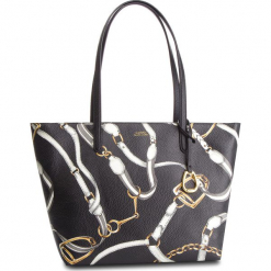 Torebka LAUREN RALPH LAUREN - Top Zip Tote 431742101004 Black Belt. Czarne topy damskie Lauren Ralph Lauren, s, bez wzorów, ze skóry ekologicznej, z klasycznym kołnierzykiem. Za 869,00 zł.